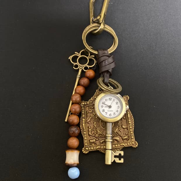 브론즈 행운 부적 타임 키링