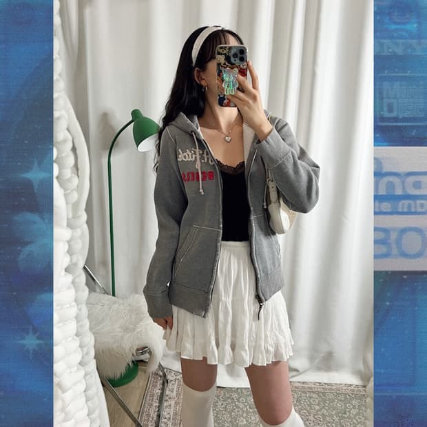 아베크롬비 그레이 데미지 포인트 후드 집업