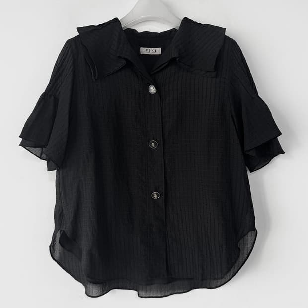 SJSJ 러플 칼라 블라우스