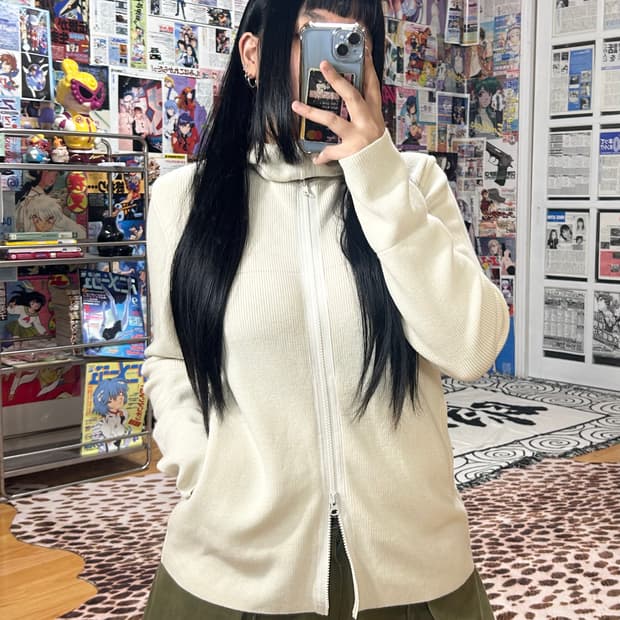 JPN 콤사 데 모드 투웨이 니트 후드집업