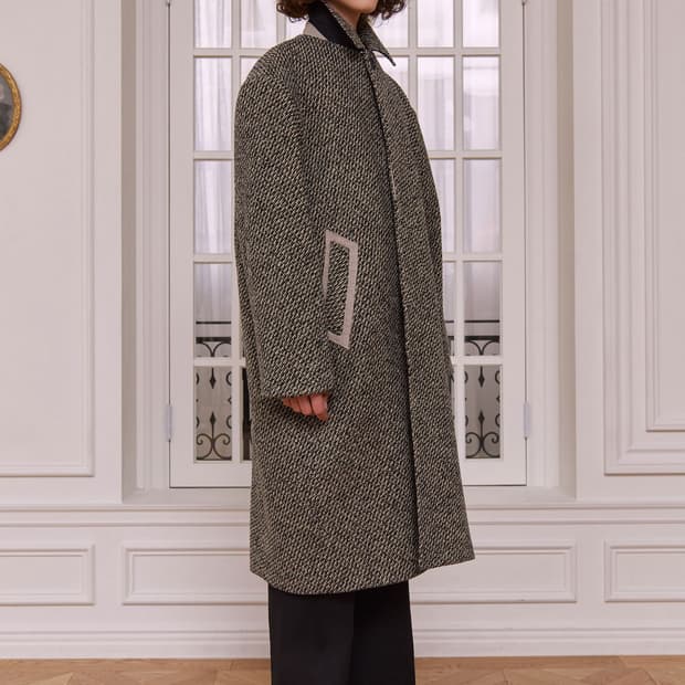 [S] STU 22FW 트윌 맥 코트 베이지 블랙