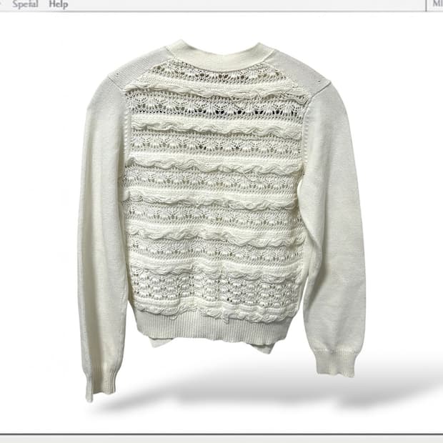 (레어) 꼼데가르송 백 니트레이스 반전 가디건