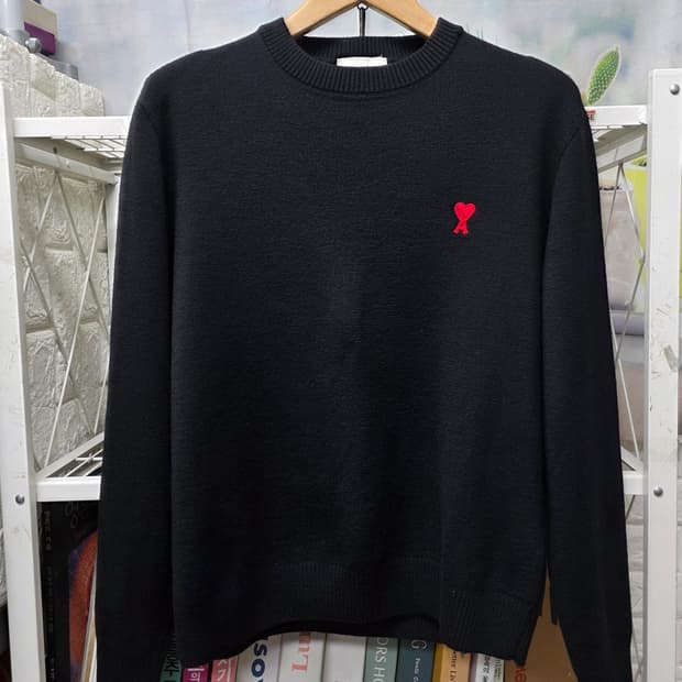 아미 남성 니트 스웨터 100 스몰 하트 로고 MM26