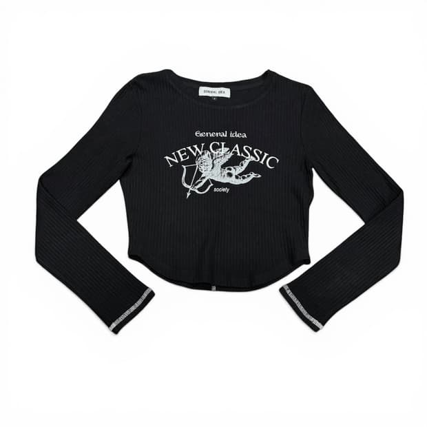 S 제너럴아이디어 블랙 큐피트 긴팔 롱슬리브