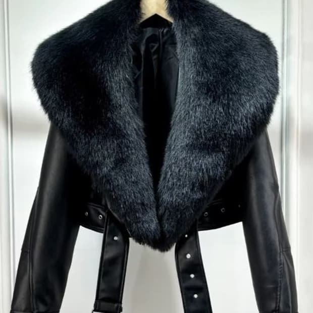 인조퍼카라 가죽 라이더 자켓 (새상품)