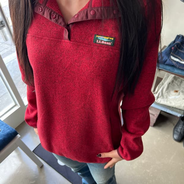 L.L.Bean 엘엘빈 스웨터 플리스 스냅 풀오버