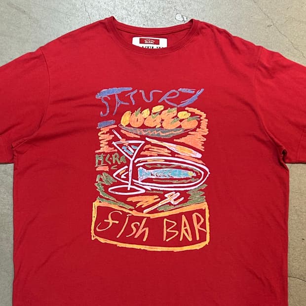 105 세터 레터링 레드 반팔 티셔츠