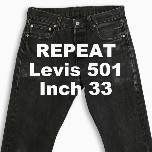 빈티지 리바이스 501 흑청 블랙진 33 인치 LV50133504
