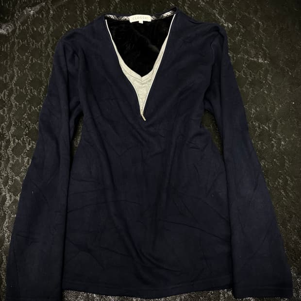 “Vintage”Navy Minimal Mood Grey Layered 