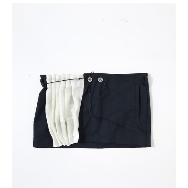 (구해요) CURTAIN MINI SKIRT (NAVY)