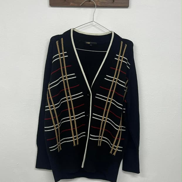 [2] 마쥬 플레이드 체크 울 니트 가디건