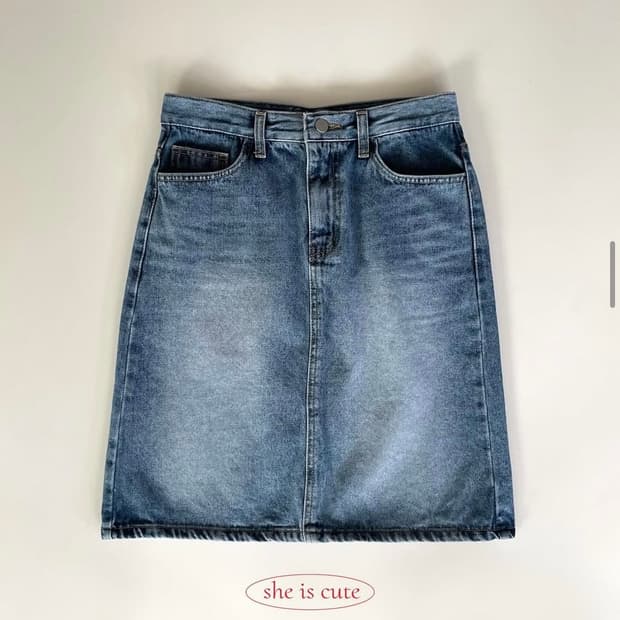 쉬이즈큐트 키티 데님 스커트