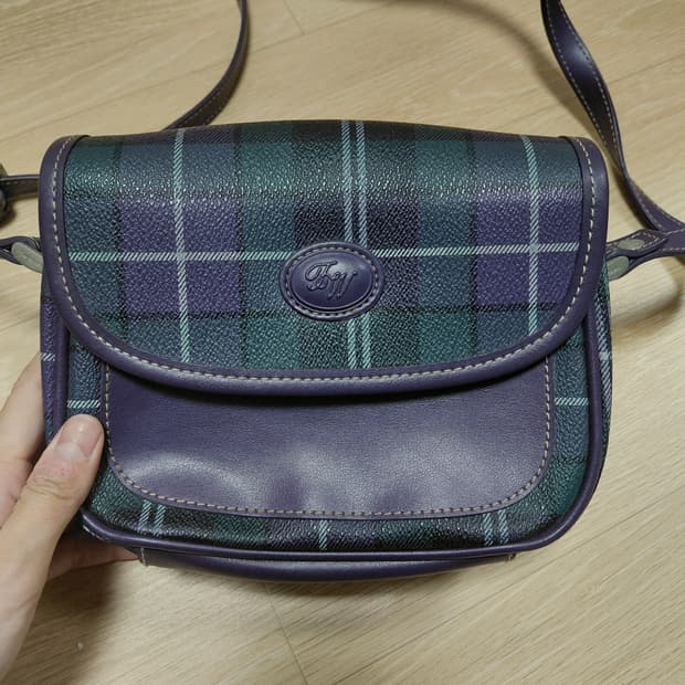 티니위니 퍼플 체크 마녀 갸루 크로스백