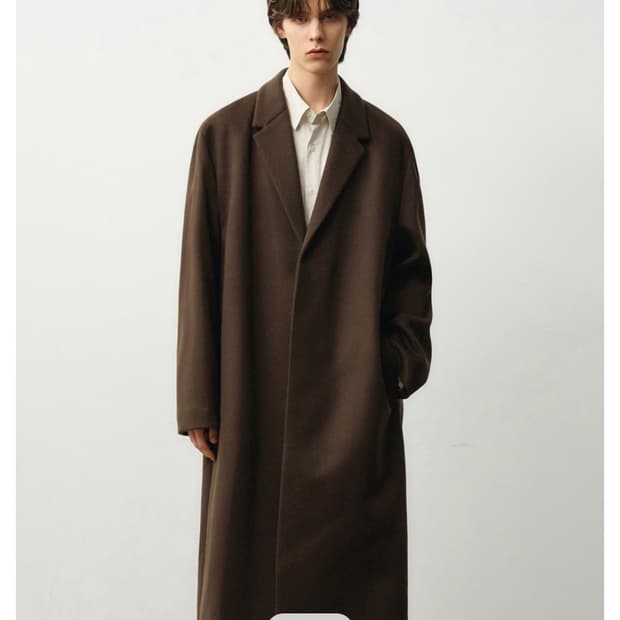 (새상품)(XL) 드로우핏 프리미어 퓨어 캐시미어 히든 싱글 코트