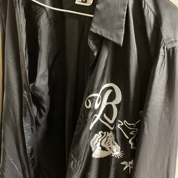 꼼데가르송 블랙 자수 셔츠