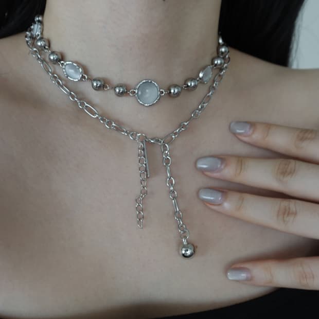 노드레스 ball&bar necklace