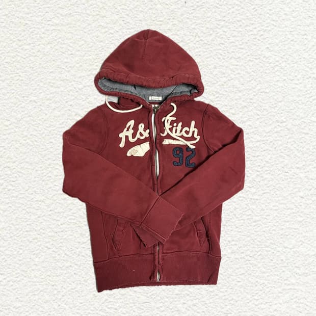 Abercrombie & Fitch 후드집업 S 버건디