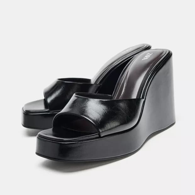 35 36 37 38 자라 zara 웨지힐 샌들 블랙 새제품 판매