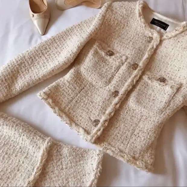 더로랑 트위드 자켓 S 새상품급