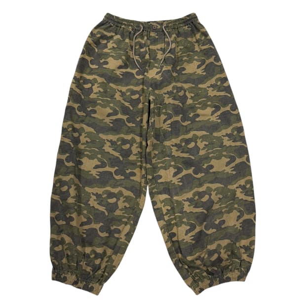 랑거 빈티지 밀리터리 카모 벌룬 와이드 팬츠 바지