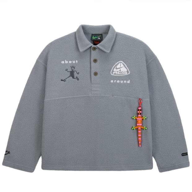 나이키 ACG CPFM 롱슬리브 폴로 그레이 M