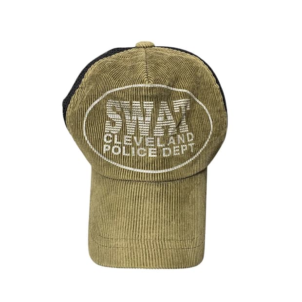 Japanese vtg 실버 레터링 코듀로이 트러커캡