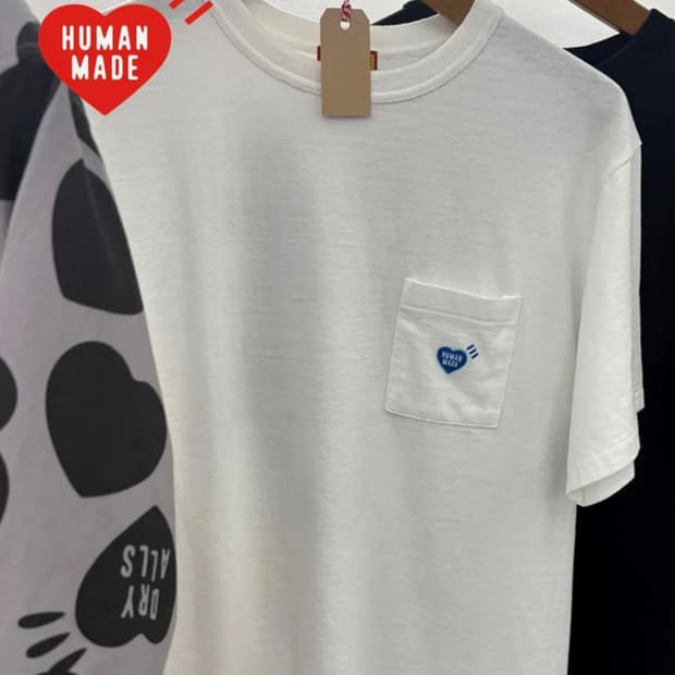 휴먼메이드 하라주쿠 오프라인매장 한정판 블루하트 포켓티