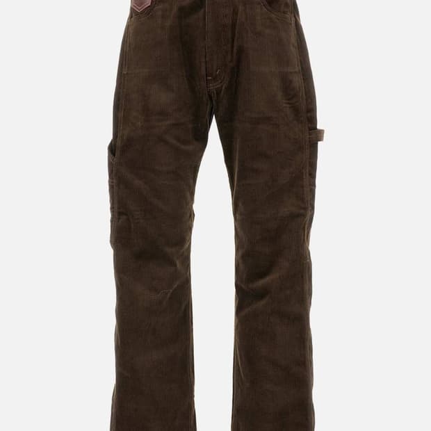 준야 와타나베 코듀로이 레더 팬츠