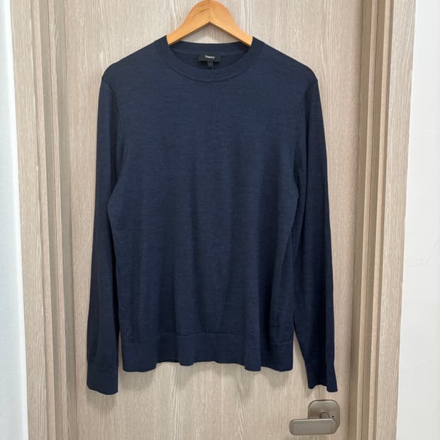 새상품급)띠어리 리갈울 니트L/멜란지네이비