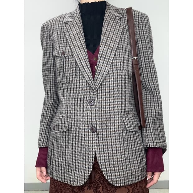 빈티지 브라운 블레이저 자켓