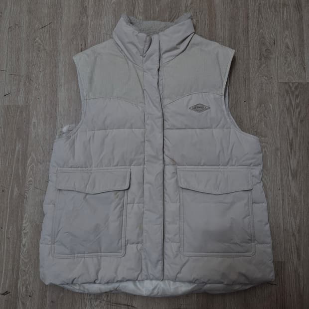 머렐 남성 배색 코듀로이 양털 다운 패딩 조끼 L(100)