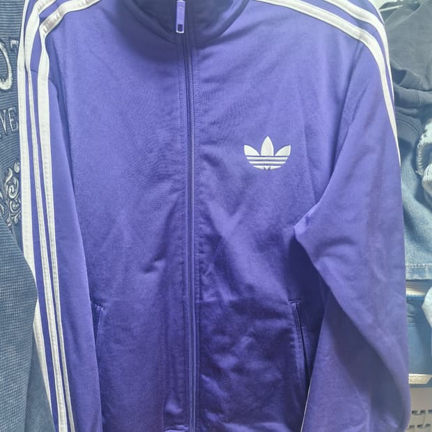 아디다스 정품 구형파이어버드(구파)져지 보라흰색 100