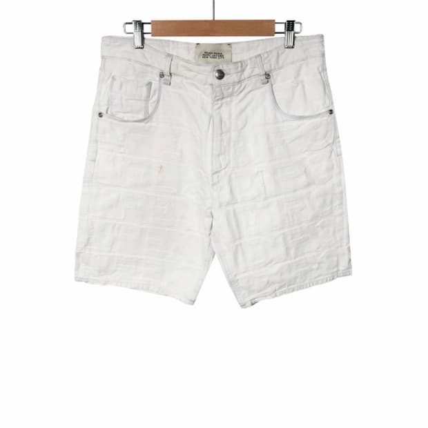 [34] 펜디 x 마크 제이콥스 남성 FF로고 쇼츠 반바지 화이트