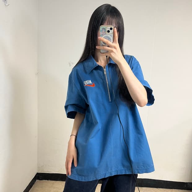 Nike Blue Short Sleeve Anorak