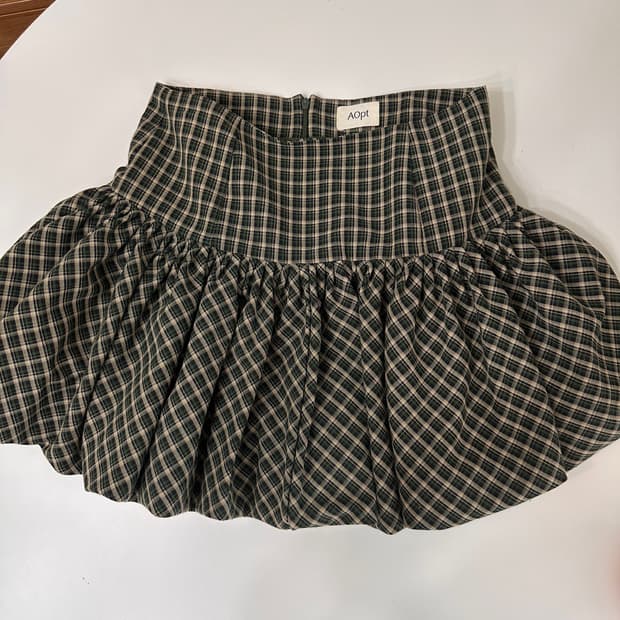 아옵트 BALLOON MINI SKIRT - GREEN CHECK