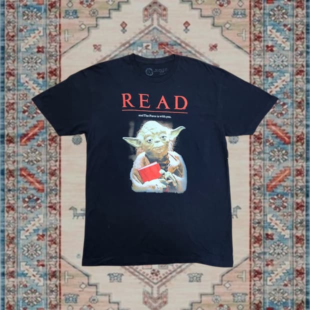 Star Wars Read Yoda 빈티지 그래픽 티셔츠 (L)