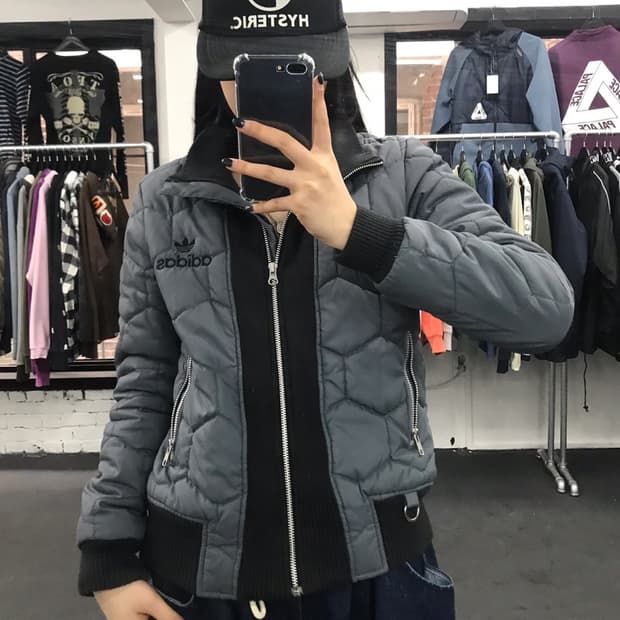 아디다스 올드스쿨 퀼팅 봄버자켓