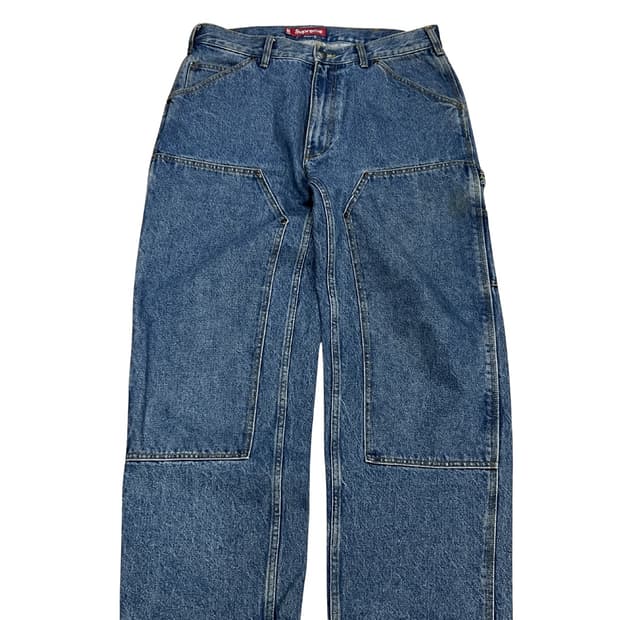 슈프림 더블 니 페인터 팬츠 워시드 인디고