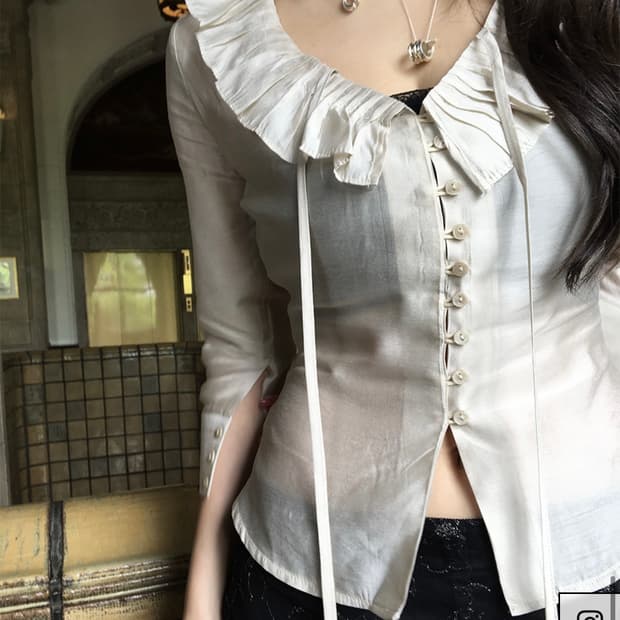 아이보렛 pintuck frill bl