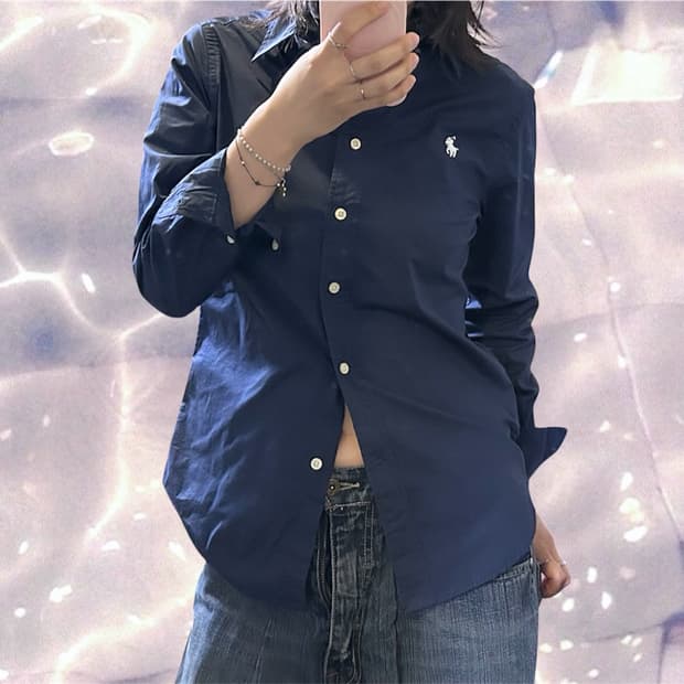 폴로 랄프로렌 신형 큐알 솔리드 셔츠 네이비 4 M