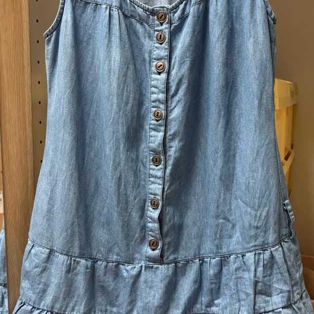 연청 조끼 원피스 치마 베스트 스카이블루 하늘 모리걸 빈티지 그런지 일브