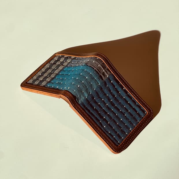 사시코 스티치 데님 반지갑