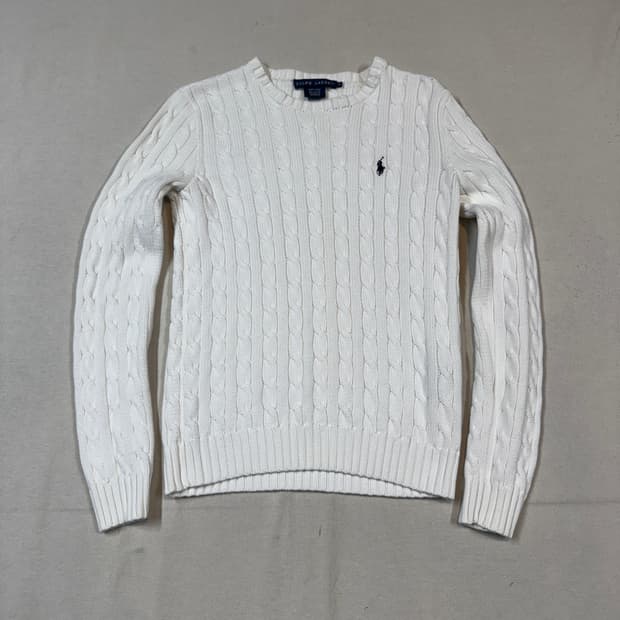 M) 폴로 랄프로렌 케이블 꽈배기 라운드넥 니트