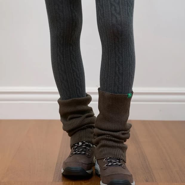 노컨텐츠 299 니트 레그워머 다크브라운