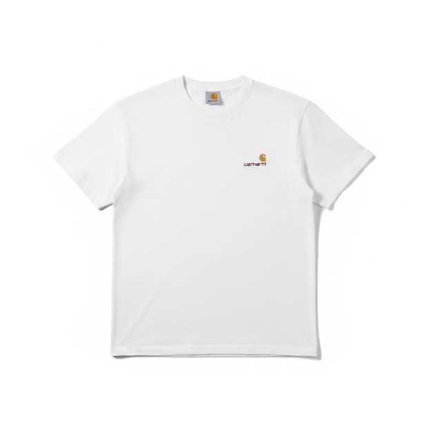 칼하트 화이트반팔 버건디로고 M
