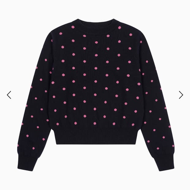 오헤시오 니트 CASHMERE DOT KNIT, NAVY PINK