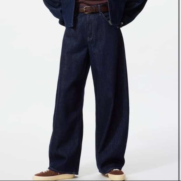 유니클로 배기커브진 네이비(navy) / 다리길이 75cm -27사이즈