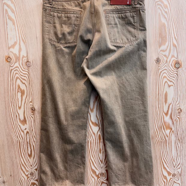 질 샌더 레더 택 데님팬츠