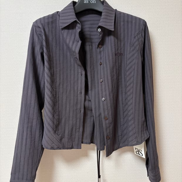 ASON NIKO CORSET SHIRT / DARK-PURPLE | 후루츠패밀리