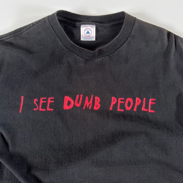 00s i see dumb people 빈티지 패러디 티셔츠